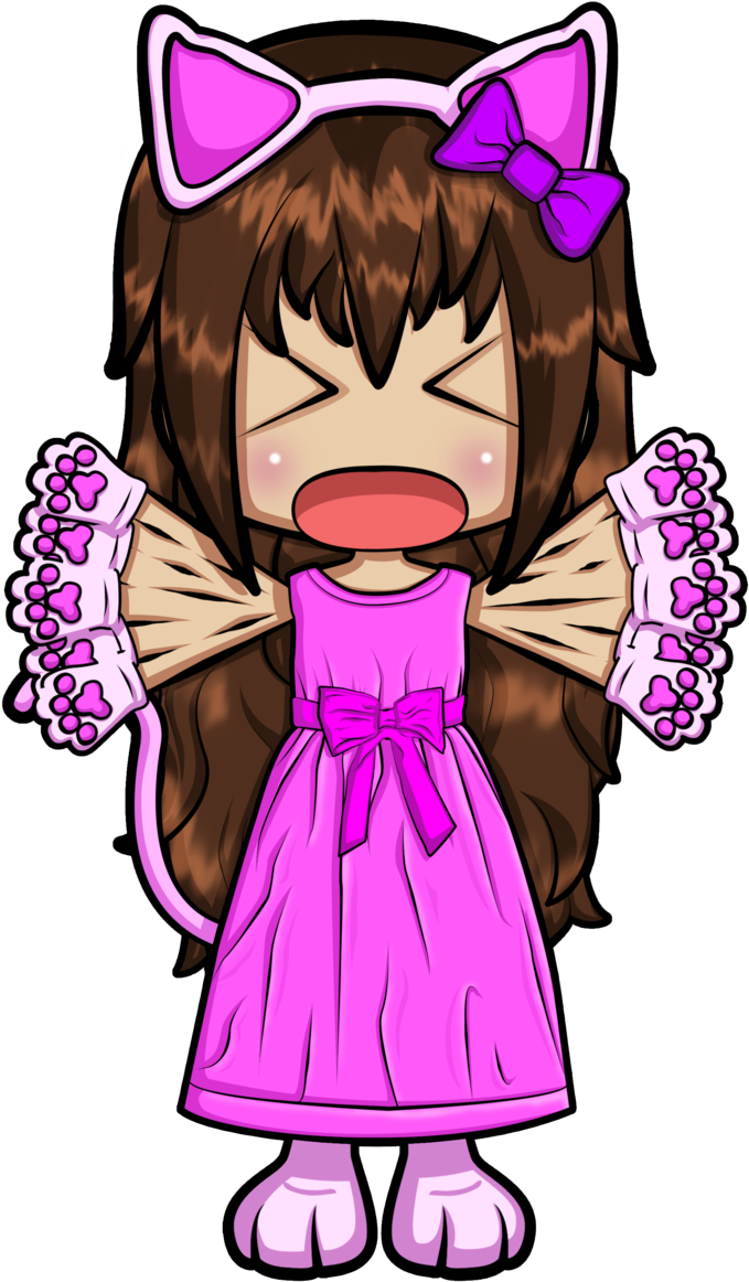 Chibi Screaming Neko Mimi Girl By Justnidea - Anime Girl Screaming Png (900x1165)