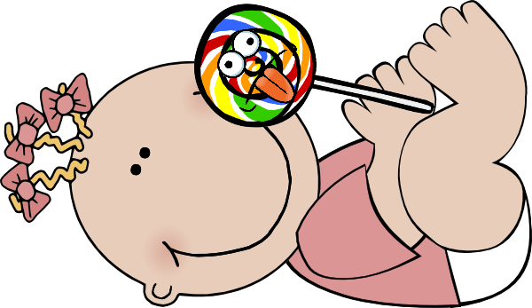 Baby Sitter Clipart Baby Girl Lying - Baby Girl Clip Art (600x347)