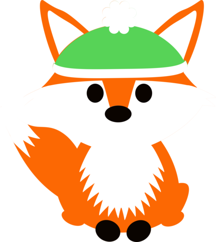 Fox With Hat - Scarf (430x480)