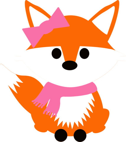 Fox With Scarf- Girl - Fox (427x480)