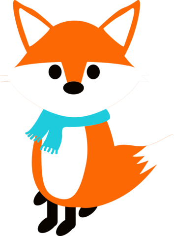Fox With Scarf - Fox (354x479)
