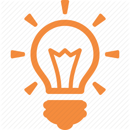 Illustration Of Inspiration - Orange Light Bulb Icon (512x512)