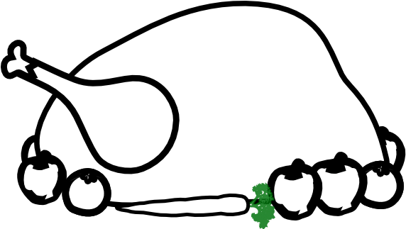 Cooked Chicken Clipart Black And White - Cooked Chicken Black And White (600x322)