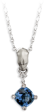 White Gold 18kt, Diamonds And Topaz - Locket (346x566)