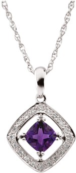 Starting At - $549 - - Genuine Amethyst & Diamond Necklace (400x400)