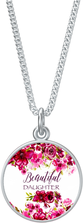 Beautiful Daughter Round Silver Necklace - Necklace (760x760)