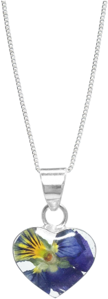 Blue Viola Necklace Small Heart Sterling Silver - Blue Viola Necklace – Small Heart – Sterling Silver (422x563)