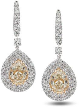 Earrings Krystal Halo Yellow Diamond Pave Steven Kirsch - Yellow (410x410)