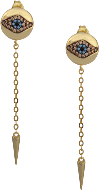 Protect Me Long Gold Earrings - Earring (800x1100)