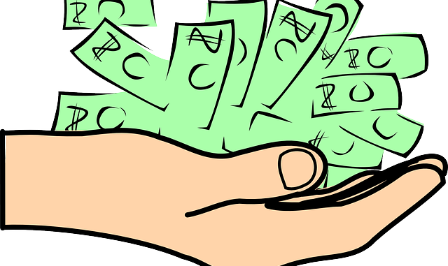 Hand Paying Out Money - Wage And Salary Clipart (640x381)