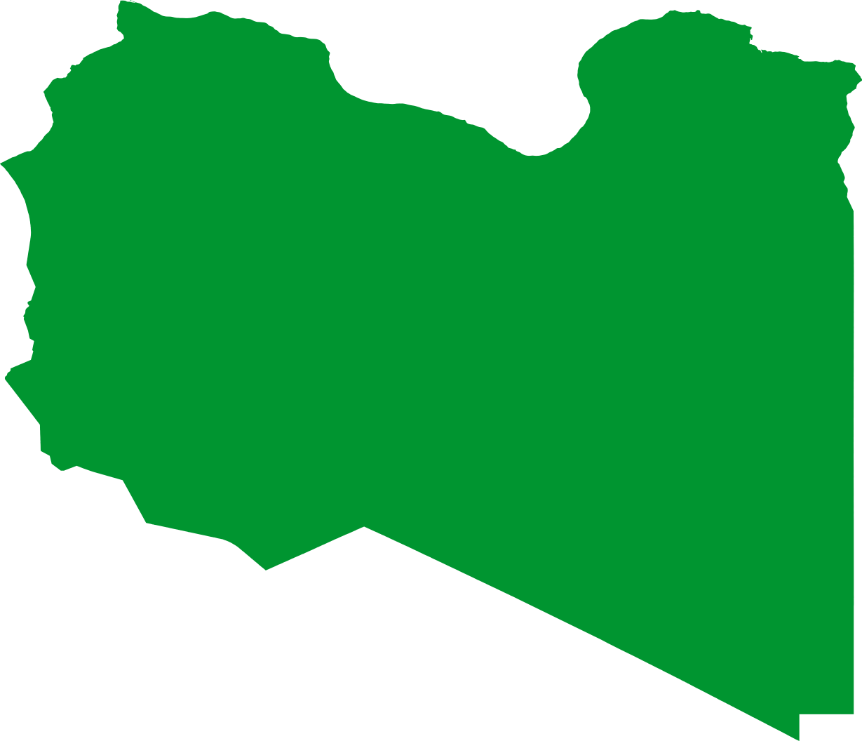 Uprising - Clipart - Libya Map Png (1229x1056)