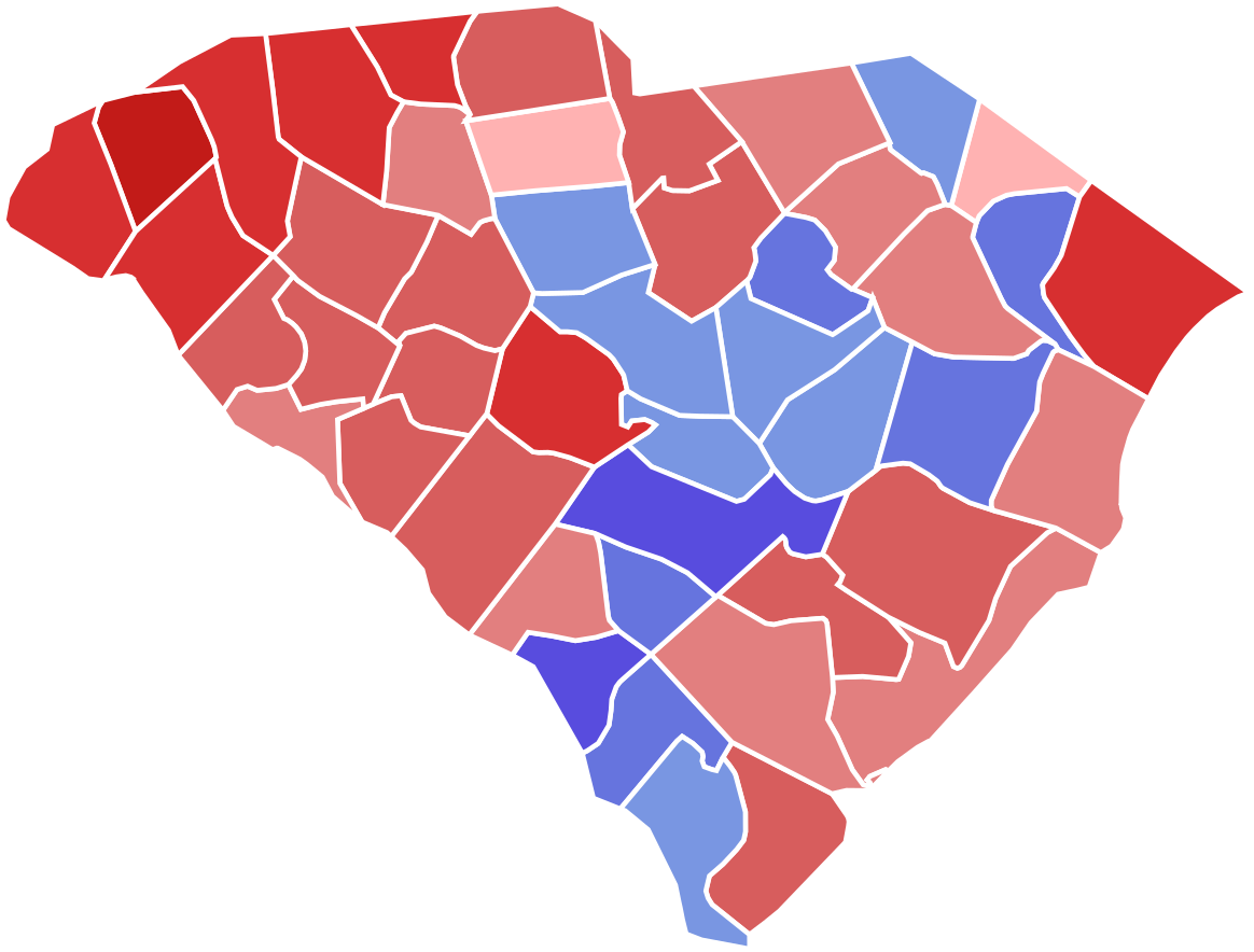 United States Senate Special Election In South Carolina, - South Carolina 2016 Election Results (1200x912)