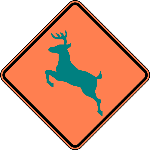 Deer Moose Deer Crossing, California Red Clip Art Product - Deer Crossing Sign (512x512)