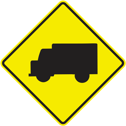 W11-10 - Truck Xing - 30x30 - Road Sign With Car (500x500)