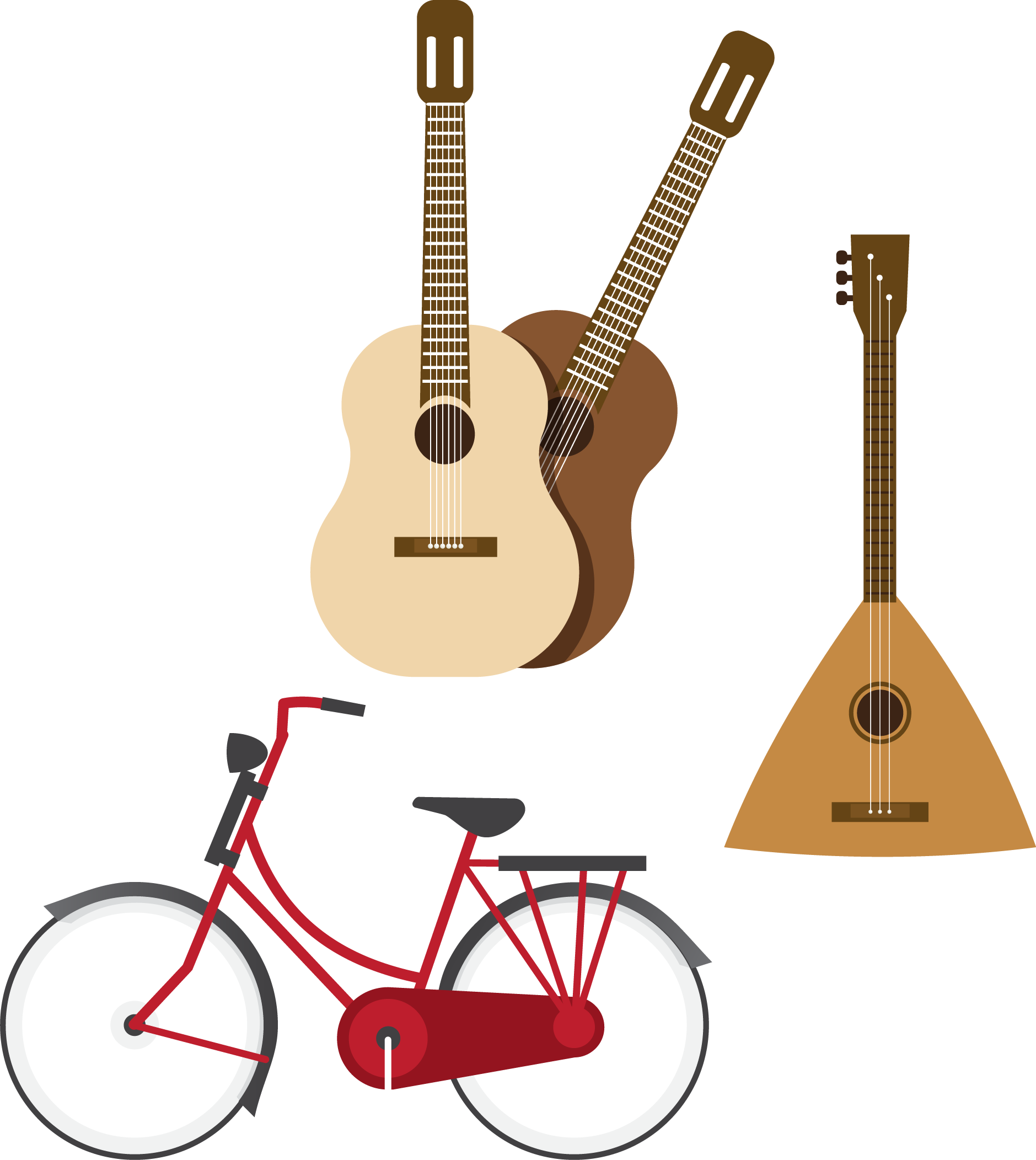 Casual Fashion Instrument Material Vector Bike 1879*2103 - Musical Instrument (1879x2103)