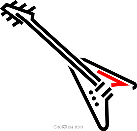 Electric Guitars Royalty Free Vector Clip Art Illustration - Electric Guitar (480x458)