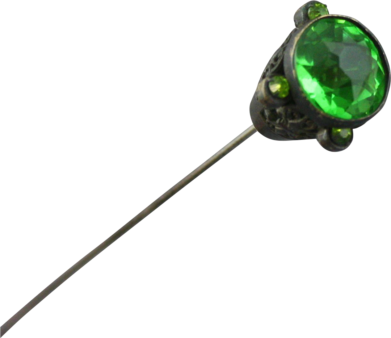 Antique 10 1/4' Sterling Silver Pierced Fleur De Lis - Emerald (1265x1265)