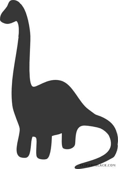 Amazing Dinosaur Animal Free Black White Clipart Images - Dinosaur Silhouette (414x594)