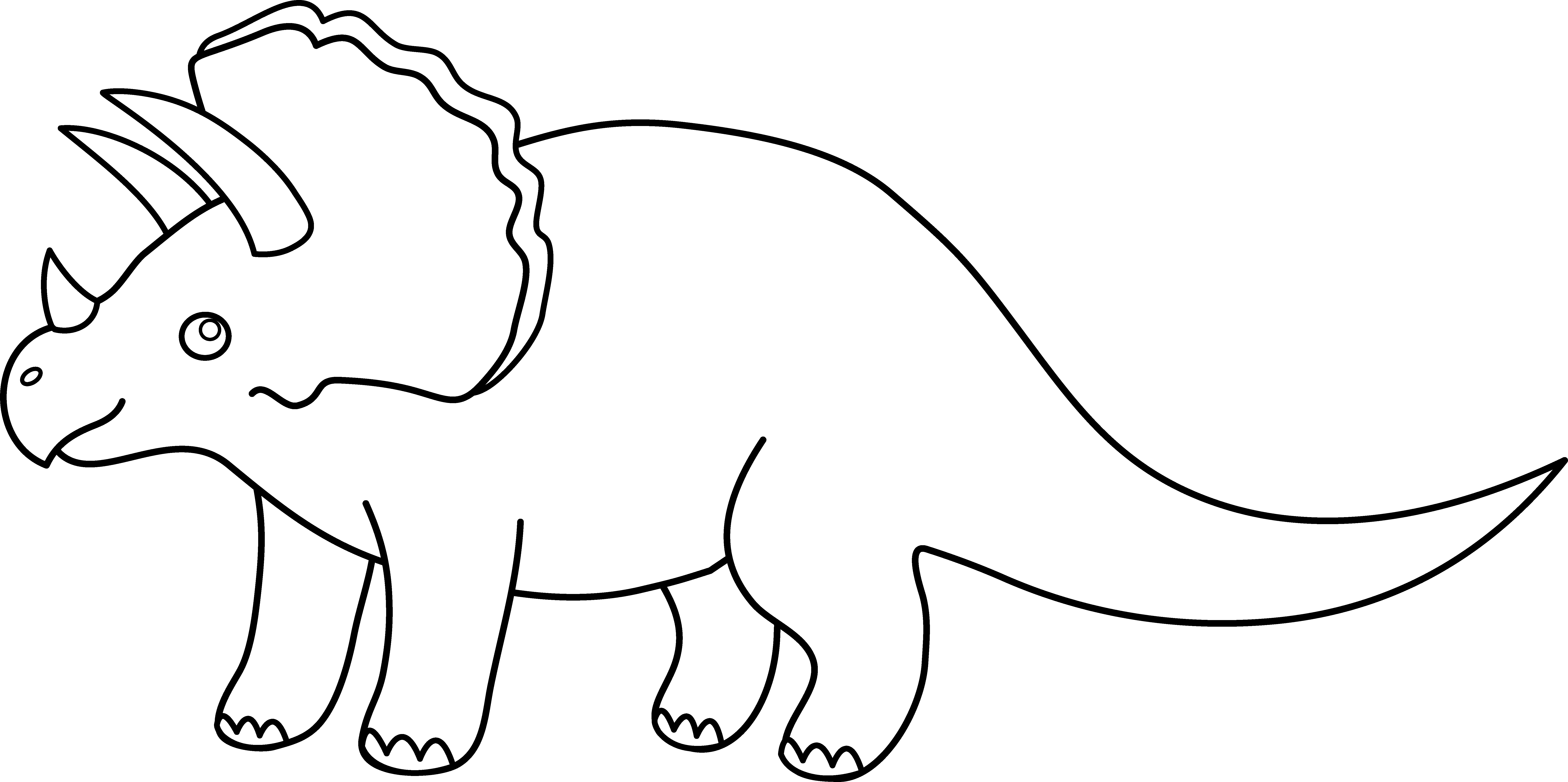 Dinosaur Clipart Triceratops - Clip Art (7817x3897)
