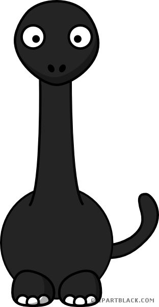 Baby Dinosaur Animal Free Black White Clipart Images - Dinosaur Clipart (312x599)