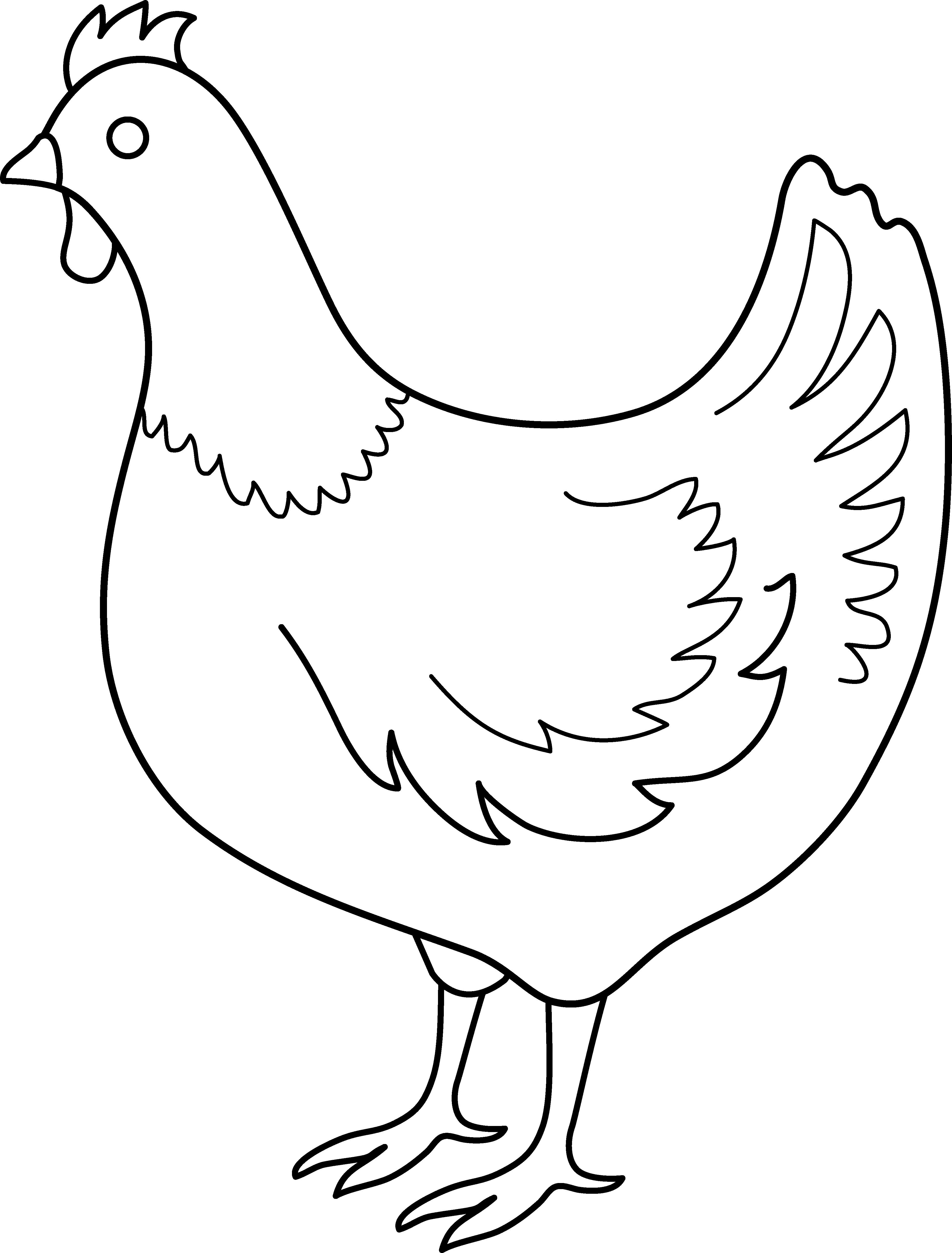 Chicken Drawing Outline 4 Mustache Clip Art Free - Clip Art (3906x5139)