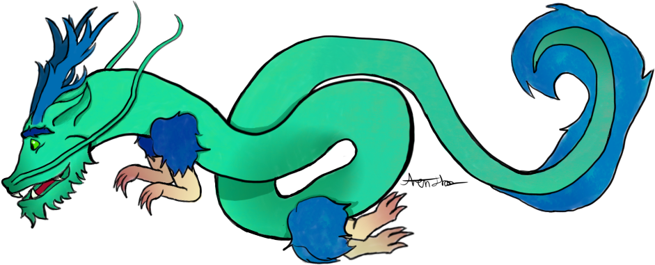 The Friendly Green Dragon By Xxwinglesswolf - Cartoon (999x400)