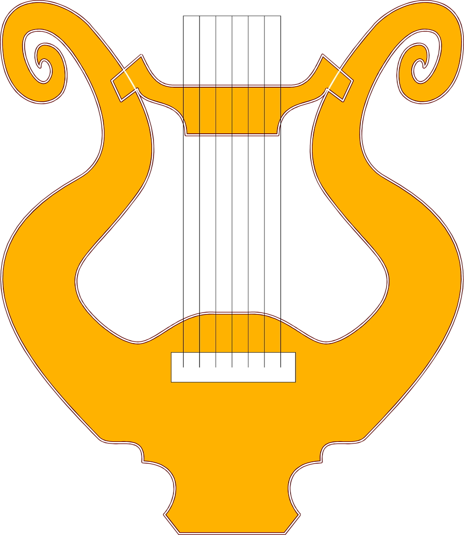 Illustration Of A Harp - Emblem (958x1104)