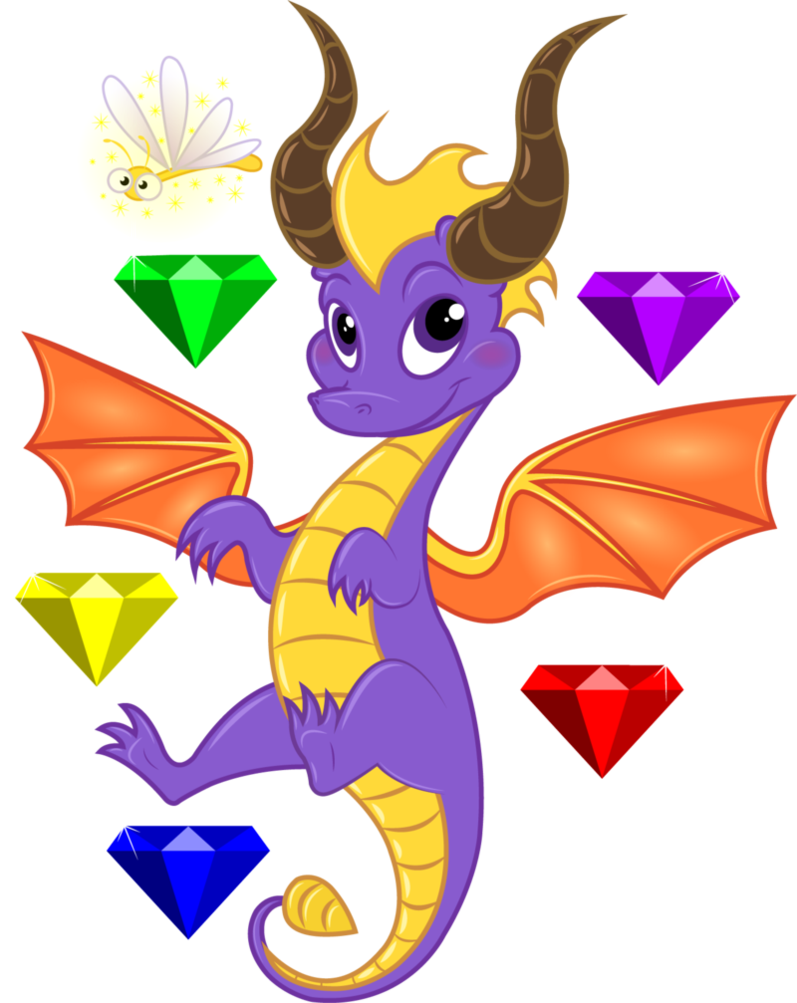Spyro And Sparx With Sparkly Gems By Sontine - Spyro The Dragon Gems (797x1003)