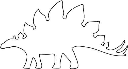 Use The Printable Pattern For Crafts, Creating Stencils - Stegosaurus Outline (550x425)