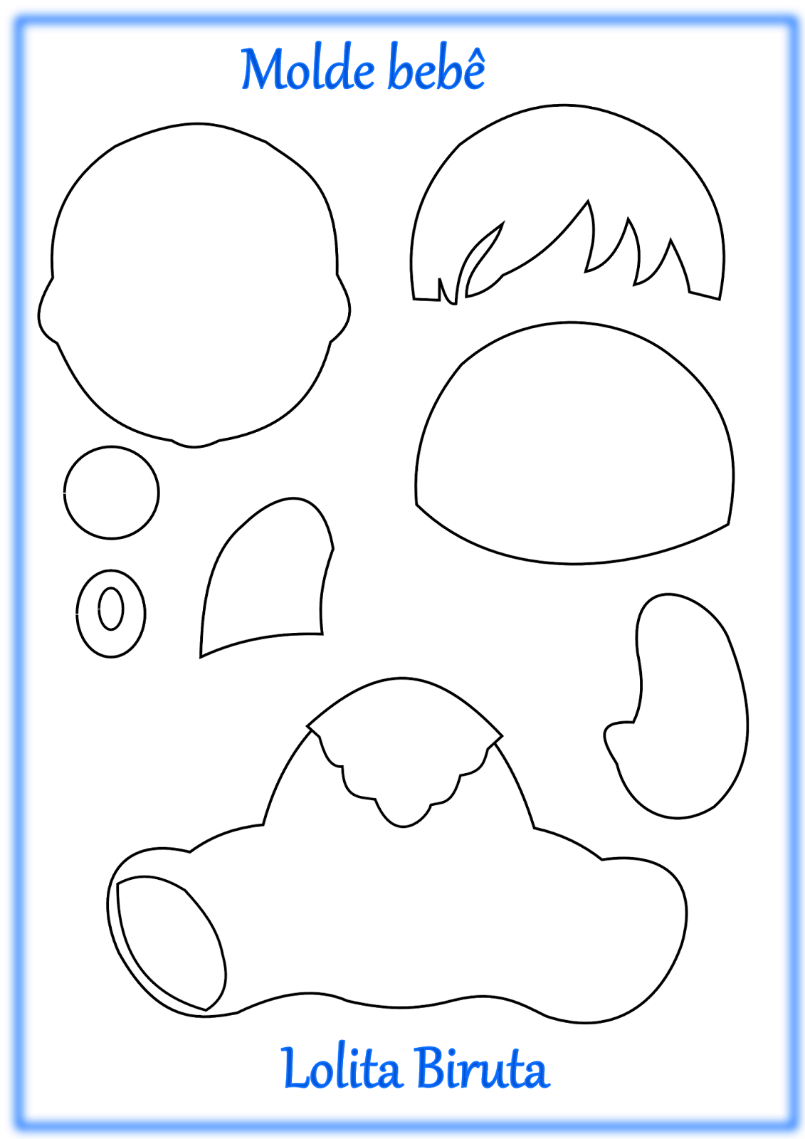 Molde Bebê Para Feltro - Line Art (1131x1600)