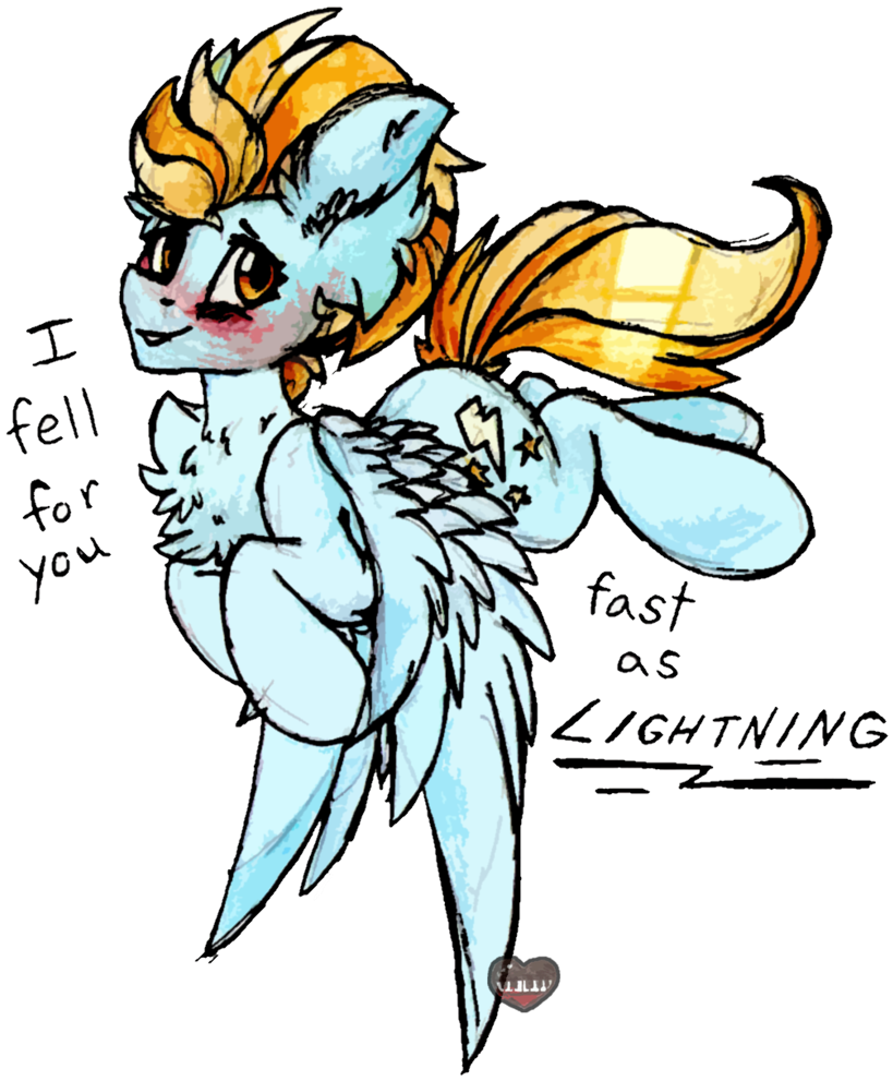 Iroxykun, Blushing, Fluffy, Lightning Dust, Safe, Solo, - Cartoon (860x1024)