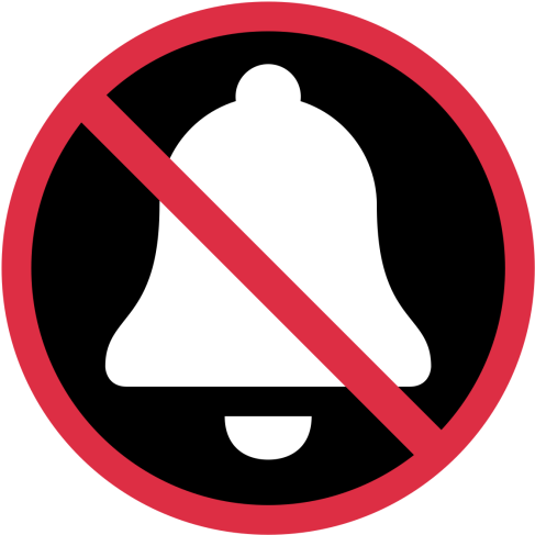 Bell, Forbidden, Mute, No, Not, Prohibited, Quiet, - Circle (512x512)
