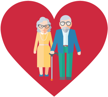 Support For Seniors & Families - Cartoon (377x336)