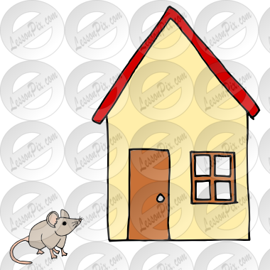 Related Mouse House Clipart - Mouse And House Clipart (380x380)