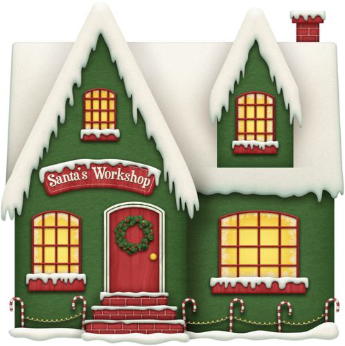 House Clipart Santas - North Pole Santa's Workshop Clip Art (498x500)