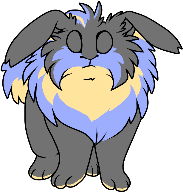 Lop-eared Lionhead Bunny - Cartoon (650x700)