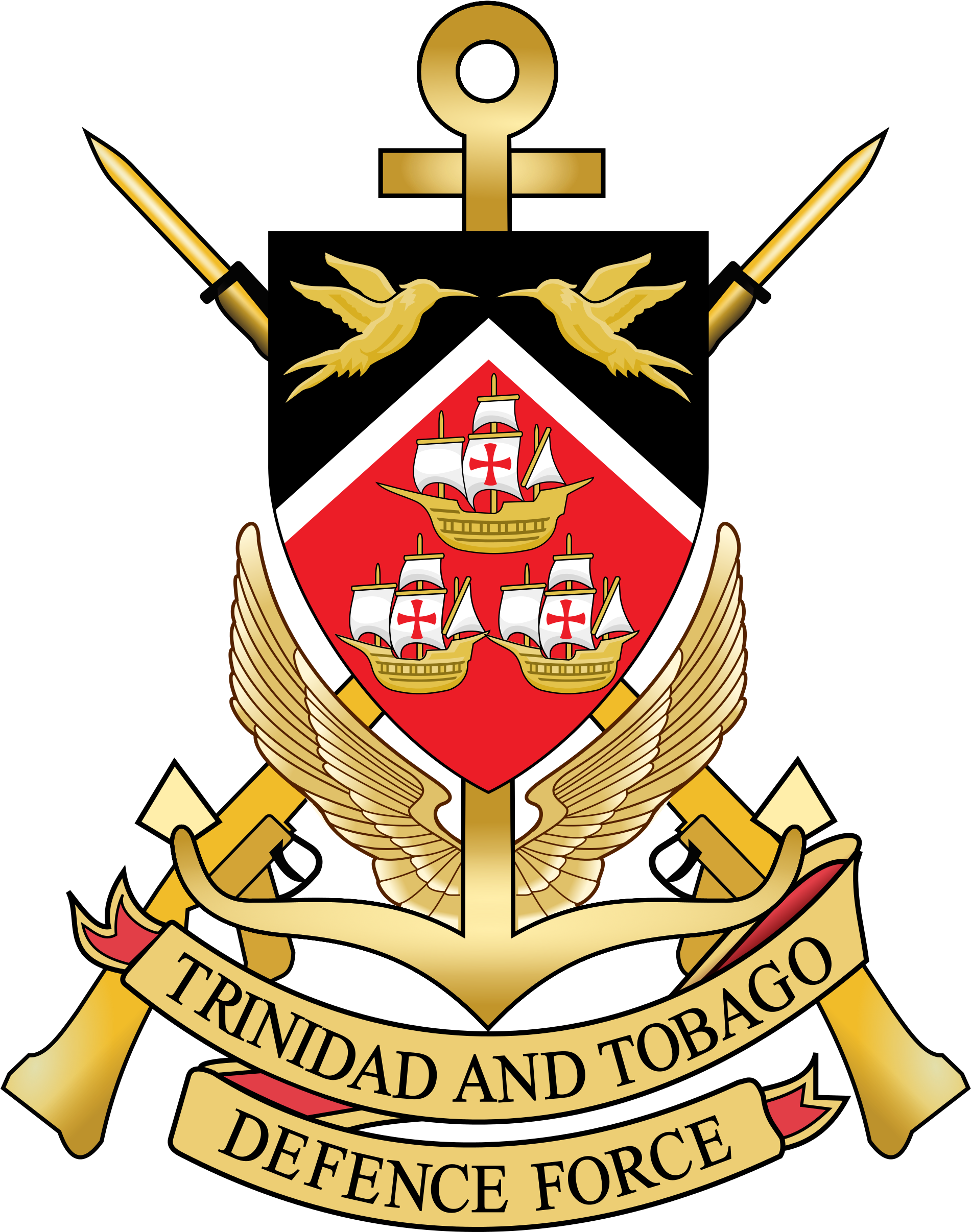 Open - Trinidad And Tobago Coat Of Arms Ornament (round) (2000x2530)