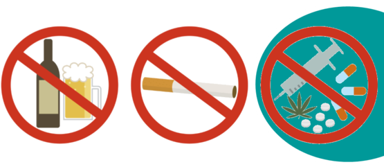 Drugs Clipart Alcohol Tobacco - Drugs Alcohol And Tobacco (557x273)