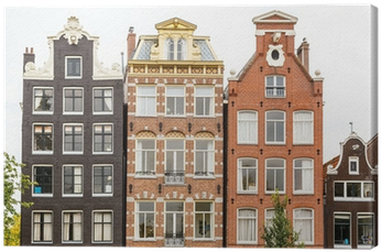 Traditional Dutch Buildings, Amsterdam Canvas Print - Canals Of Amsterdam (400x400)