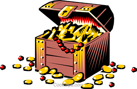 Treasure Chest Royalty Free Vector Clip Art Illustration - Treasure Chest (480x313)