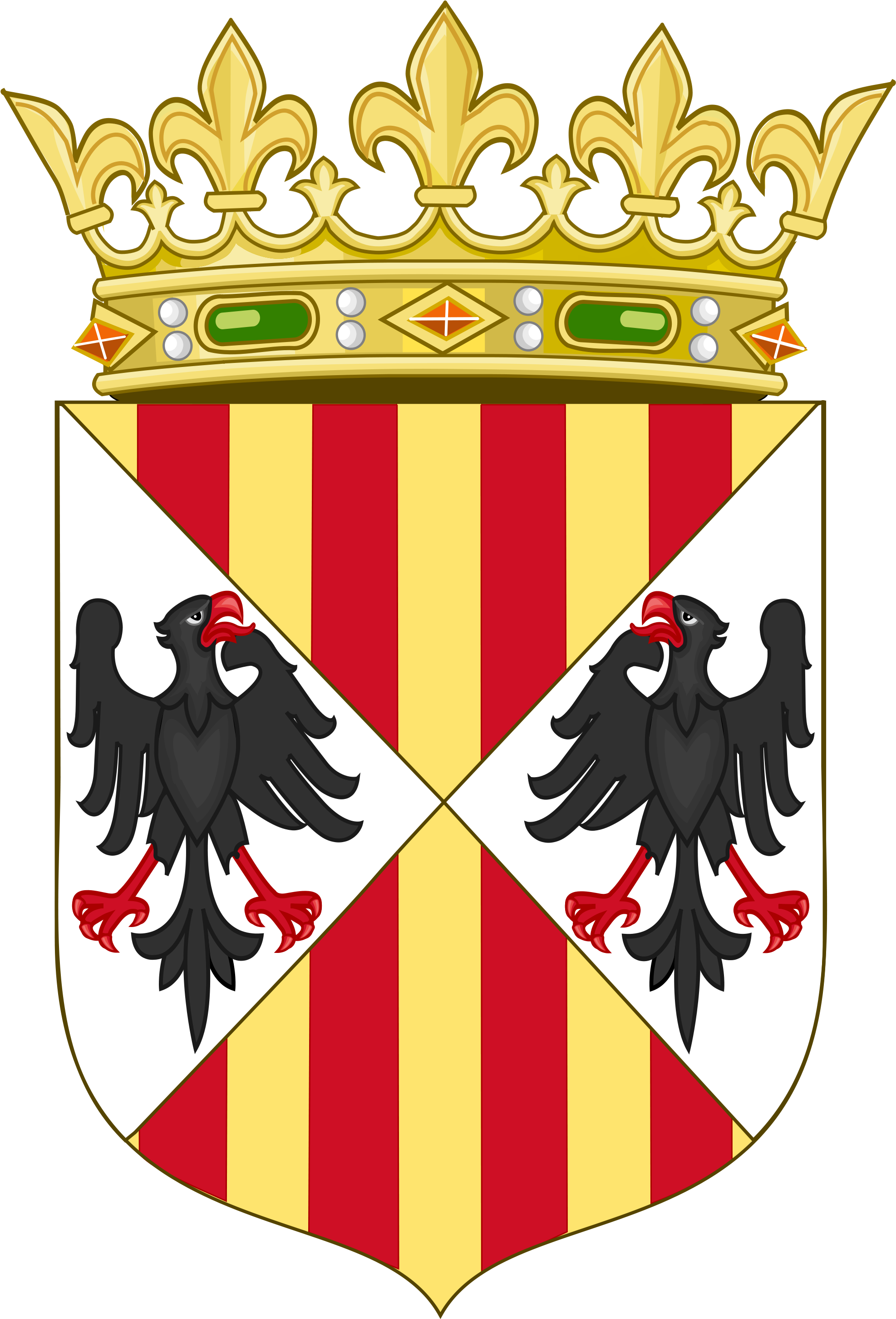 Magic Kings Cliparts 2, Buy Clip Art - Stemma Regno Di Sicilia (2000x2937)