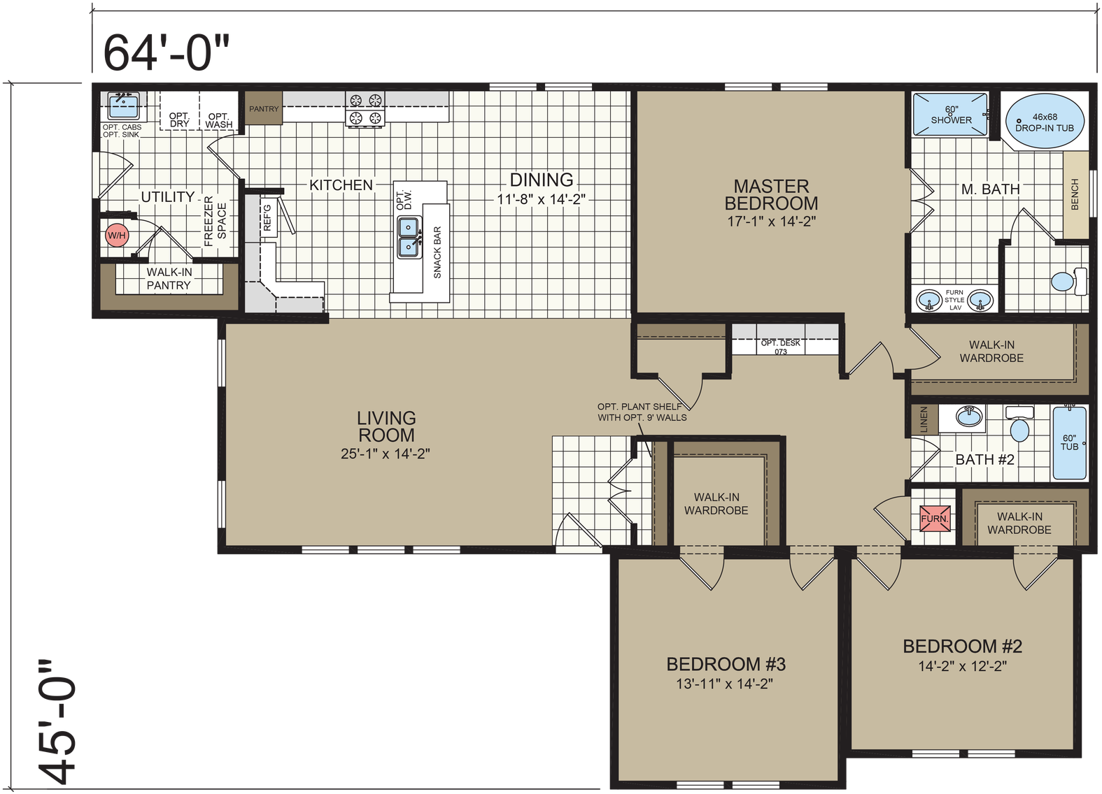 Barclay 6445 Built By Dutch Housing In Topeka, In - Floor Plan (1600x1163)