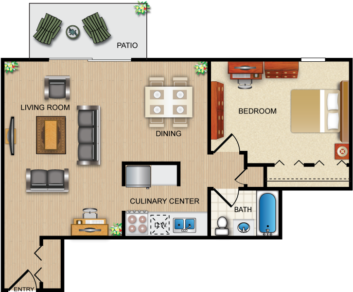 Warren - 900 Sq Ft House Plans (750x750)