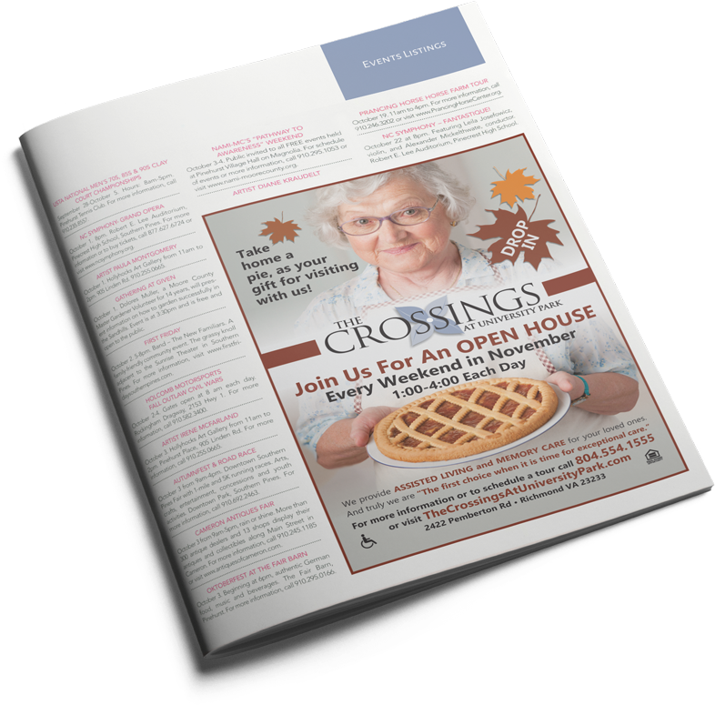 Advertisement Design For The Crossings - Aunt Gertrude's Secret Pie Cookbook: Sweet And Savory (850x812)
