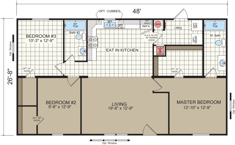 For Example, Look At This Dutch Edge Ii Floor Plan - Redman, Dutch, Fortune Homes Of Champion (800x499)