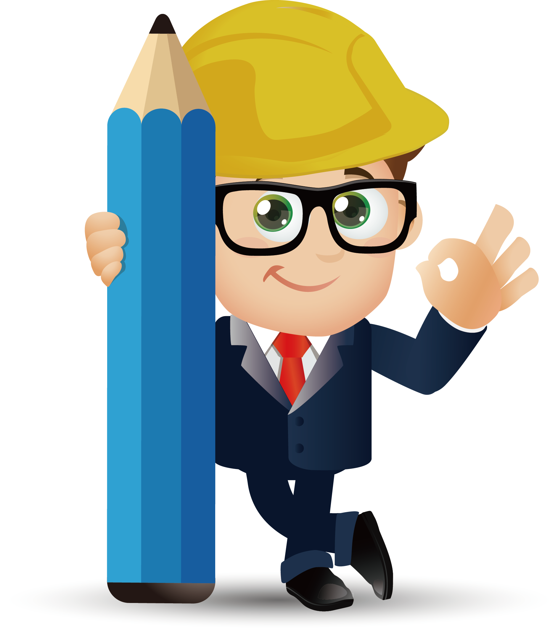 Architectural Engineer Vector Material 1885*2127 Transprent - Engineer Cartoon Png (1885x2127)