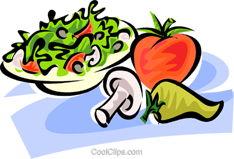 Mushrooms Salad Clipart - Vetor De Salada (480x327)