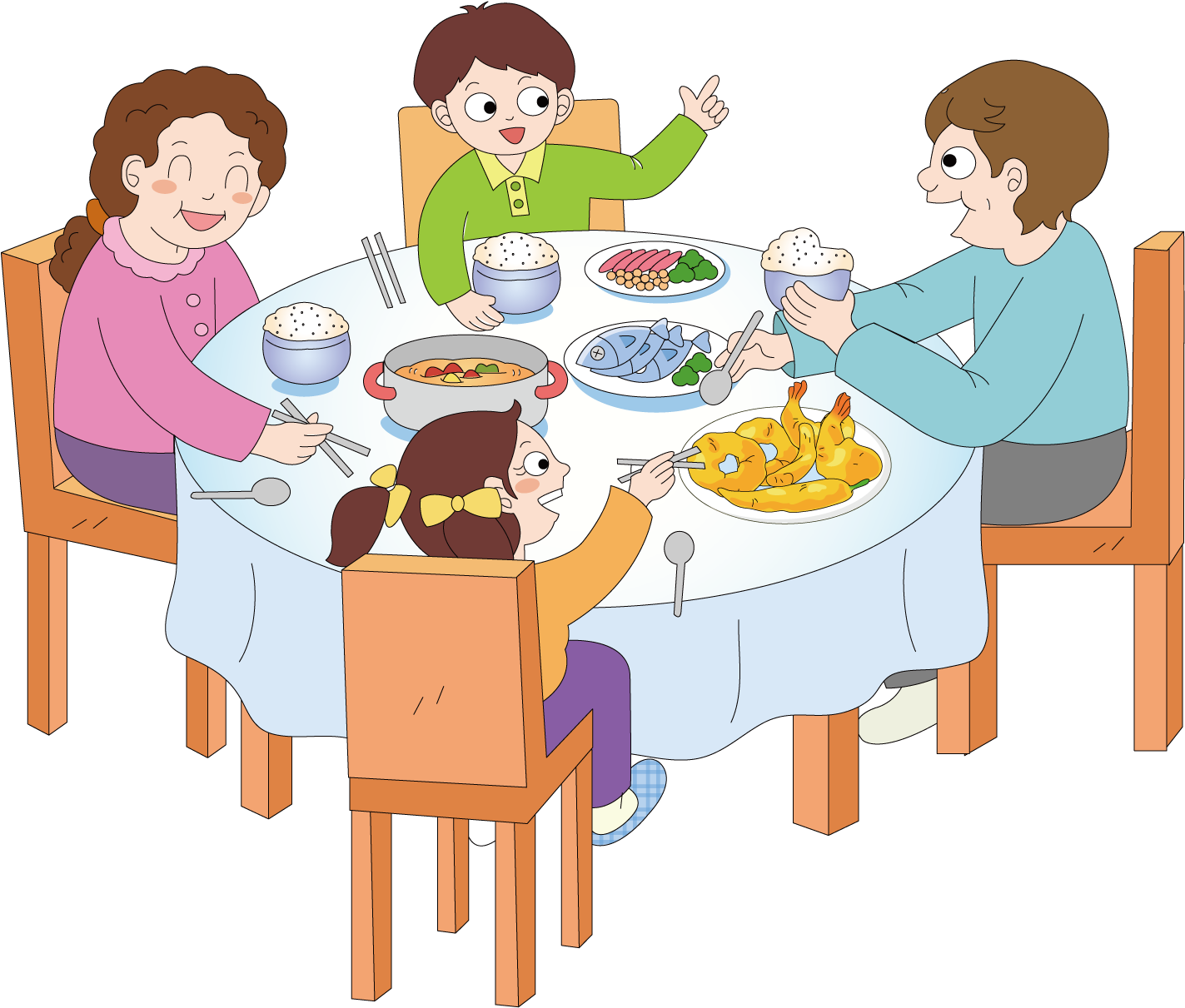 Рисунок ужин. Дети за столом. Семейный ужин рисунок. Семья обедает за столом. Дети за столом обедают.