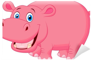 Pink Hippo Cartoon (400x400)