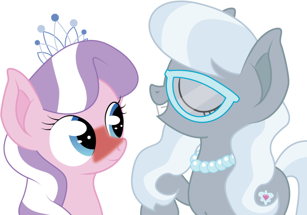 Diamond Tiara, Glasses, Lesbian, Loose Hair, Safe, - Cartoon (1024x696)